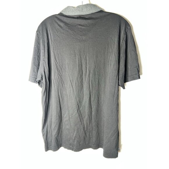 Travis Matthews Polo Golf Shirt Mens Large Black With Gray Collar Soft Casual Q - Picture 3 of 4